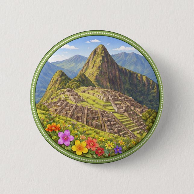 Peru's Machu Picchu Button (Front)