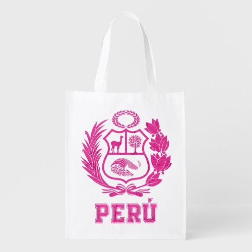 Perus National Shield Pride  Grocery Bag
