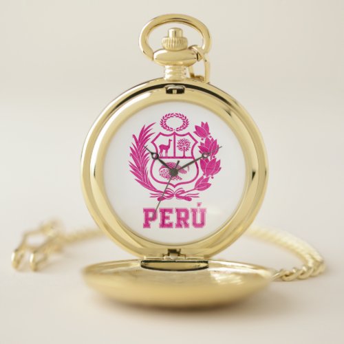 Perus National Shield Pride  Pocket Watch