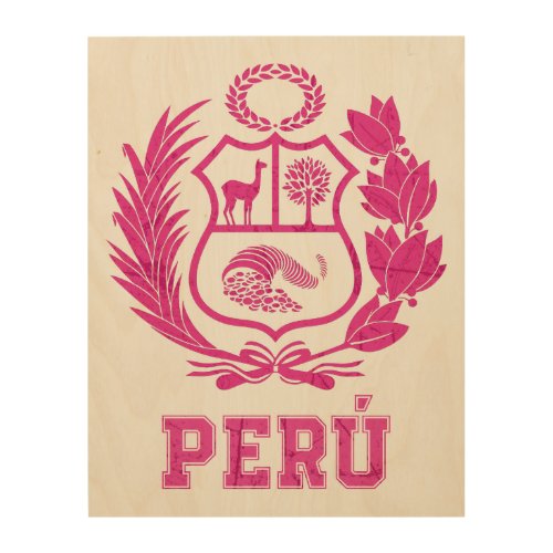 Perus National Shield Pride  Wood Wall Art