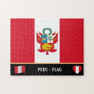Peruvia Flag & Peruan country / Peru Jigsaw Puzzle