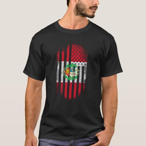 Peruvian American Flag   Peru and USA Design T_Shirt