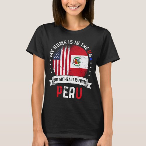 Peruvian American Flag Peruvian Roots USA Citizen T_Shirt