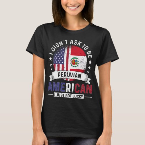 Peruvian American Flags Pride Country Peru Flag T_Shirt