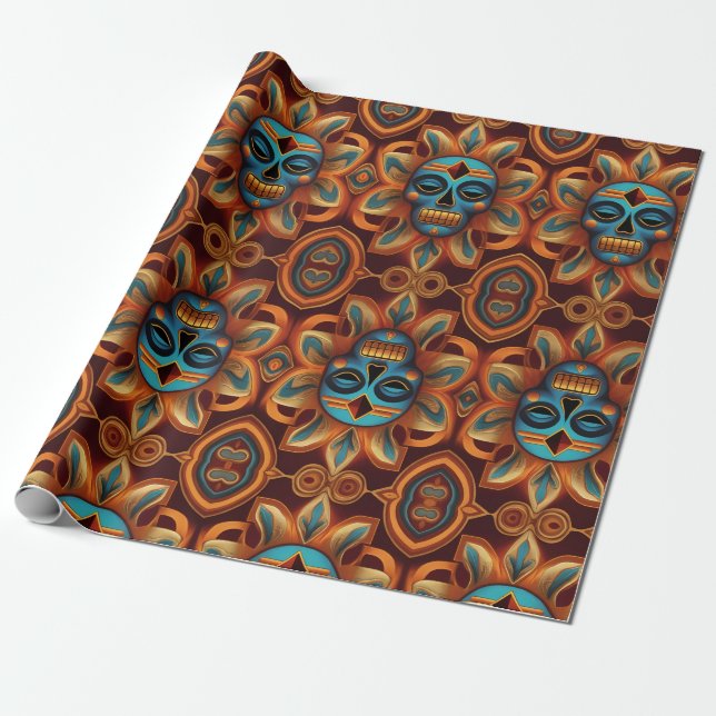 Peruvian Andean Spirit: Chakana Essence Wrapping Paper (Unrolled)