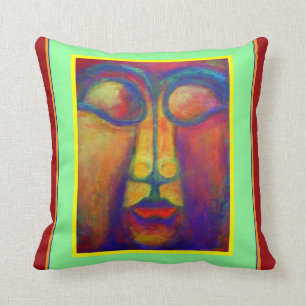 Peruvian Art Face Stufy by Sharles Throw Pillow