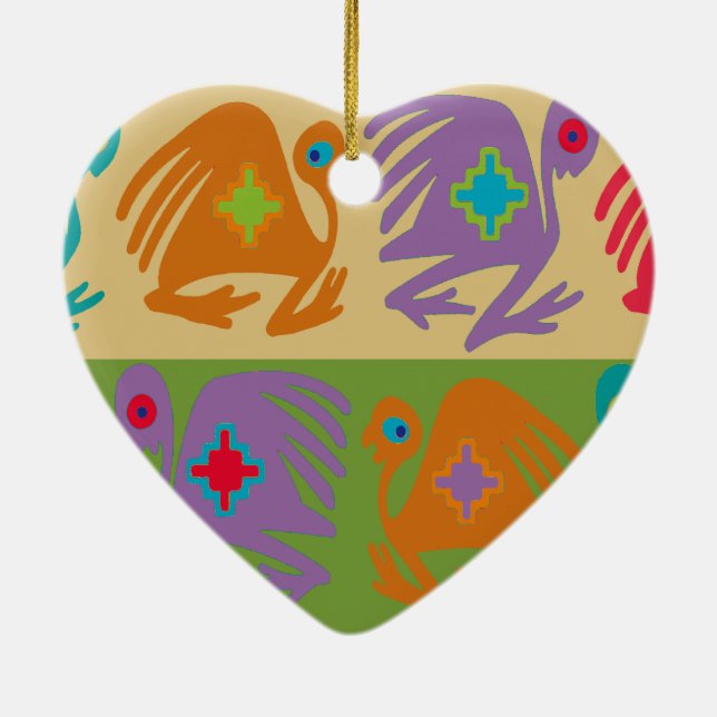 Peruvian Birds Ceramic Ornament (Back)