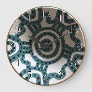 Peruvian Bowl Turquoise Backwards Clock