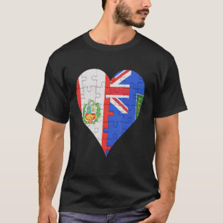Peruvian British Virgin Islanders Flag Heart T-Shirt