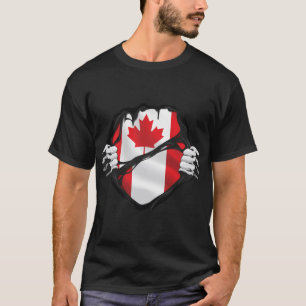 Peruvian Canadian Hands Ripped Roots Flag T-Shirt