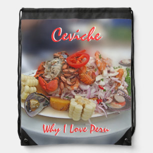 Peruvian Ceviche - Why I Love Peru Drawstring Bag