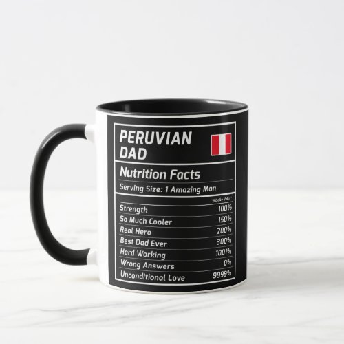 Peruvian Dad Nutrition Facts Proud Peru Fathers Mug
