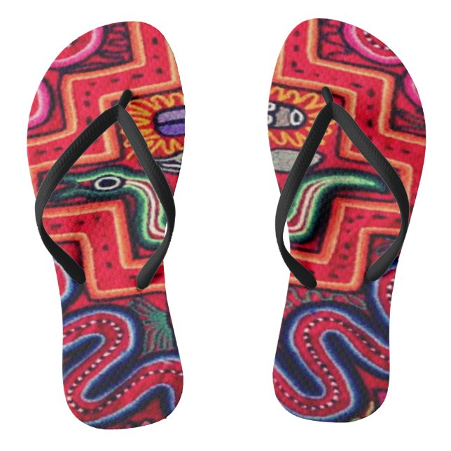 Peruvian Fabric Print Summer Sandal Flip Flops  (Footbed)