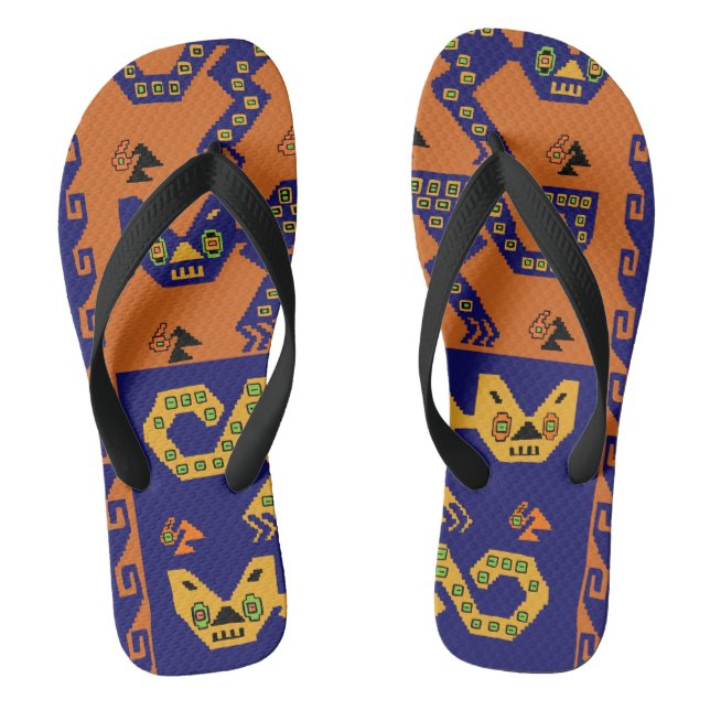 Peruvian Feline Flip Flops Beach Sandals (Footbed)