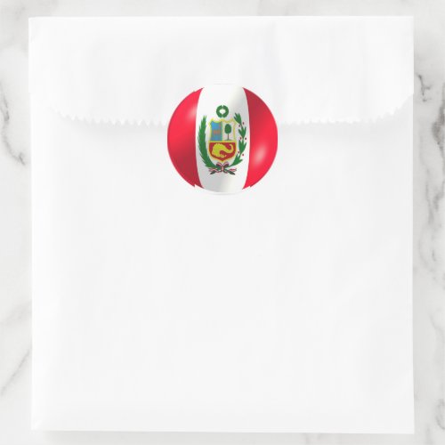 Peruvian Flag Classic Round Sticker