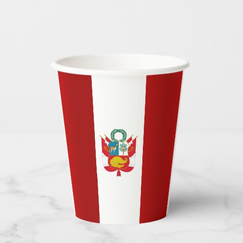Peruvian flag_coat arms paper cups
