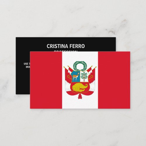 Peruvian Flag  Coat of Arms Flag of Peru Business Card