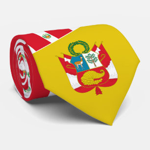 Peruvian Flag & Coat of Arms, Flag of Peru Neck Tie
