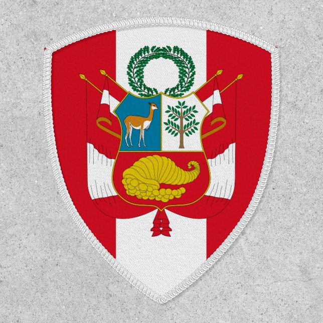Peruvian Flag & Coat of Arms, Flag of Peru Patch (Front)
