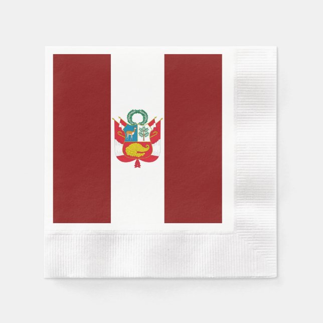 Peruvian flag-coat of arms       napkins (Front)