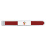 Peruvian Flag-coat Of Arms  Silver Finish Tie Bar at Zazzle