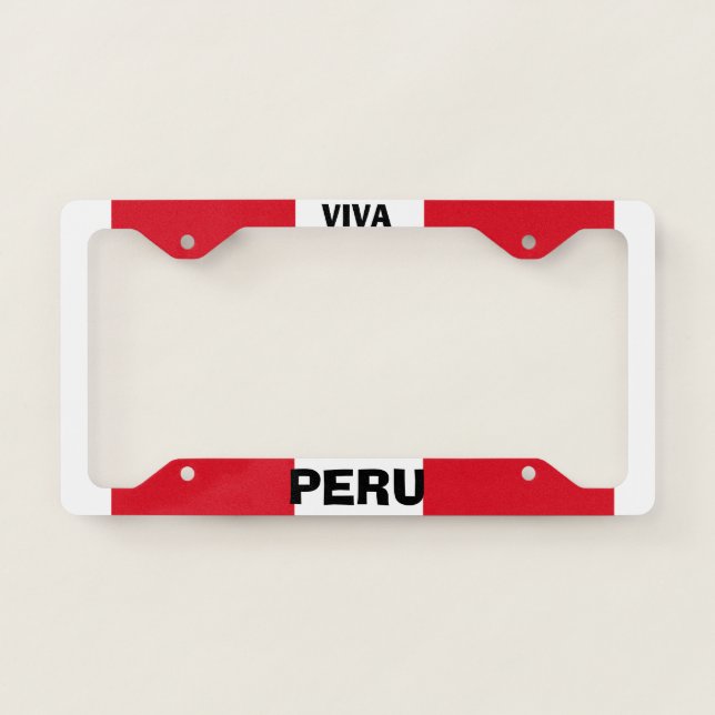 Peruvian Flag Custom License Plate Frame (Front)