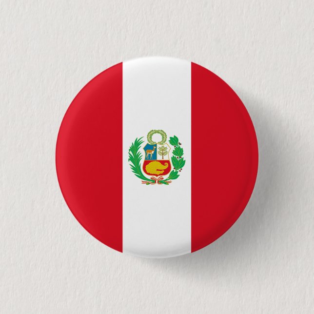 Peruvian Flag, Flag of Peru Button (Front)