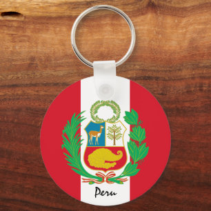 Peruvian Flag & Peru holiday, patriots / sports Keychain