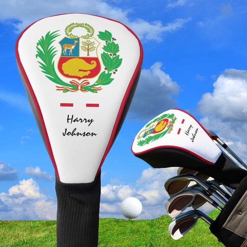 Peruvian Flag  Peru Monogrammed Golf Clubs Covers