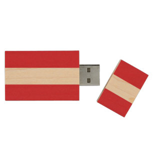 Peruvian Flag (Peru) Wood Flash Drive