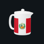 Peruvian Flag Teapot<br><div class="desc">Elevate your tea experience with our exquisite teapot featuring the flag of Peru! This teapot is not just a functional item; it’s a beautiful celebration of Peruvian culture and pride. The vibrant design prominently displays the iconic Peruvian flag, making it a unique and meaningful addition to your kitchenware. Whether you’re...</div>