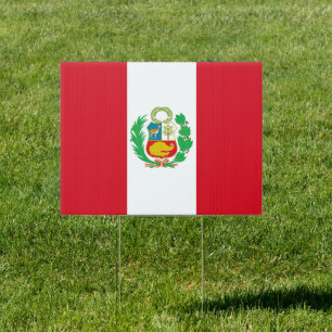 Peruvian Flag Yard Sign & Peru outdoor sings