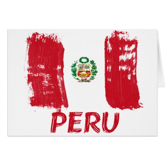 Peruvian grunge flag design cards (Front Horizontal)
