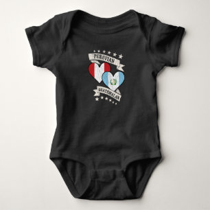 Peruvian Guatemalan Heart Flags Peru Guatemala Baby Bodysuit
