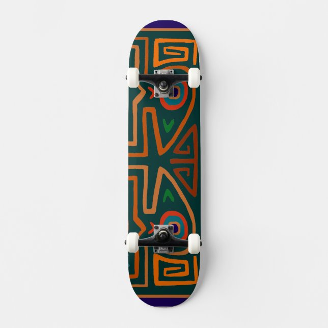 Peruvian Inca Tribal Bird Spirits Skateboard Deck (Front)