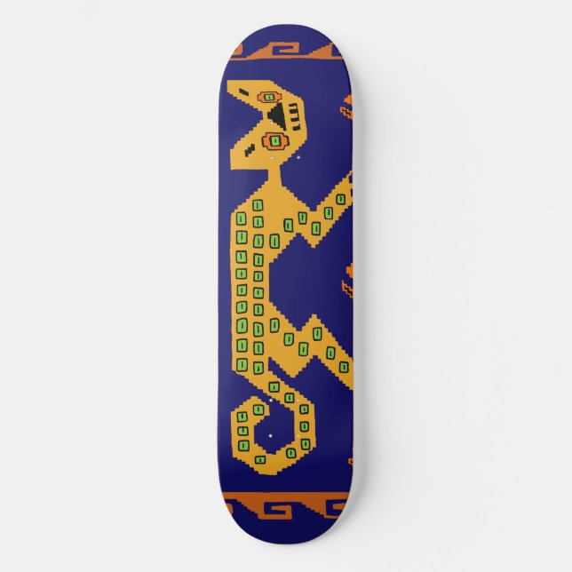 Peruvian Inca Tribal Cat Skateboard - Tribal Cat Deck (Front)