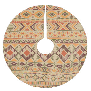Peruvian Indian: Tribal Geometric Seamless Brushed Polyester Tree Skirt