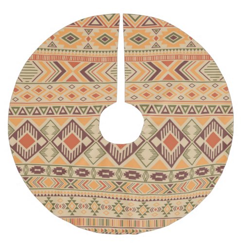 Peruvian Indian Tribal Geometric Seamless Brushed Polyester Tree Skirt