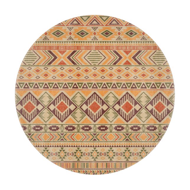 Peruvian Indian: Tribal Geometric Seamless Cutting Board (Front)