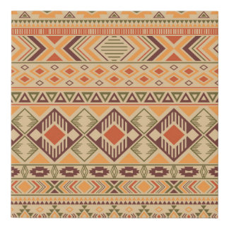 Peruvian Indian: Tribal Geometric Seamless Faux Canvas Print