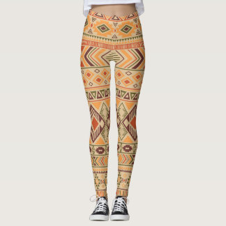 Peruvian Indian: Tribal Geometric Seamless Leggings