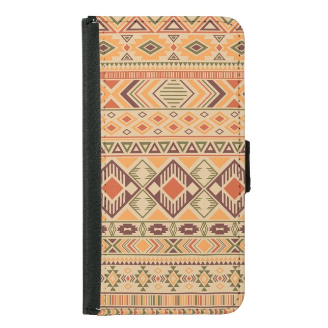 Peruvian Indian: Tribal Geometric Seamless Samsung Galaxy Wallet Case (Front)