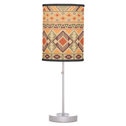 Peruvian Indian Tribal Geometric Seamless Table Lamp
