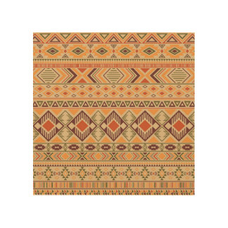 Peruvian Indian: Tribal Geometric Seamless Wood Wall Art