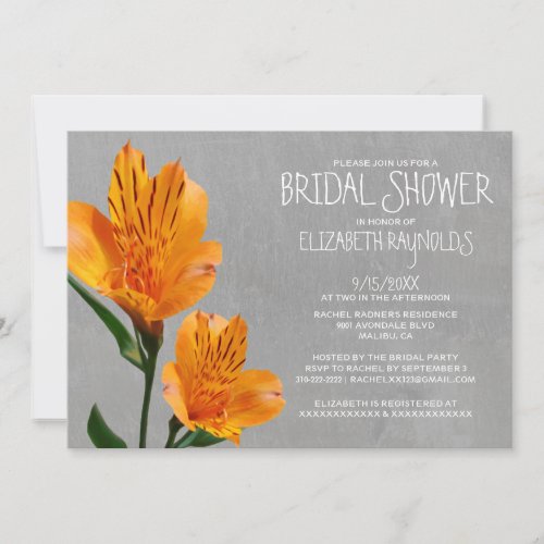 Peruvian Lily Bridal Shower Invitations