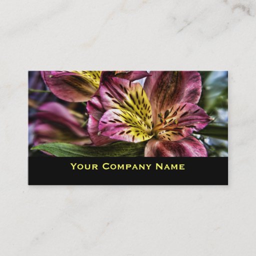 Customizable Peruvian Lily flower Custom Business Cards