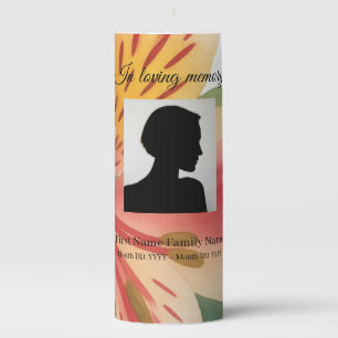 Peruvian lily funeral memorial pillar candle