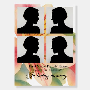 Peruvian lily funeral welcome sign bord collage