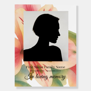 Peruvian lily funeral welcome sign foam bord