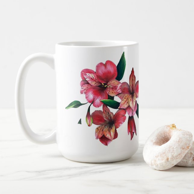 Peruvian Lily Love is the answer love mug (With Donut)